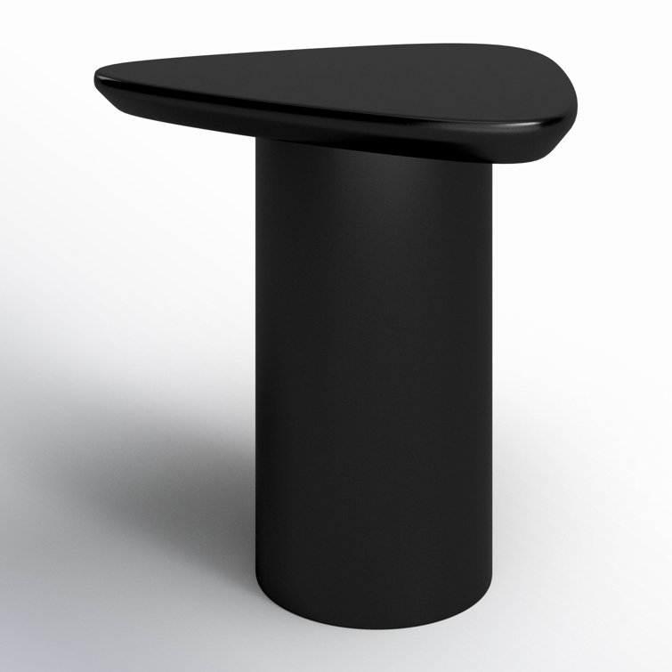 Black Gloss Triangular MDF End Table