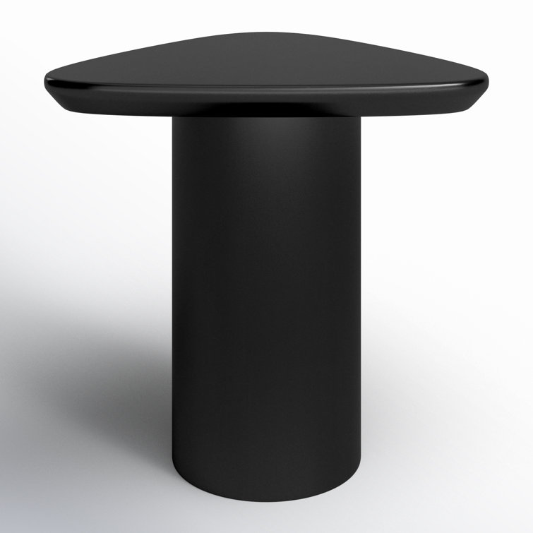 Black Gloss Triangular MDF End Table