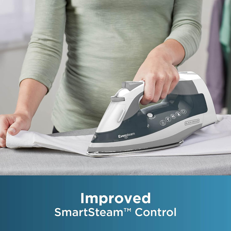 Black and Gray 1200 Watt Aluminum Steam Iron with Cord Reel
