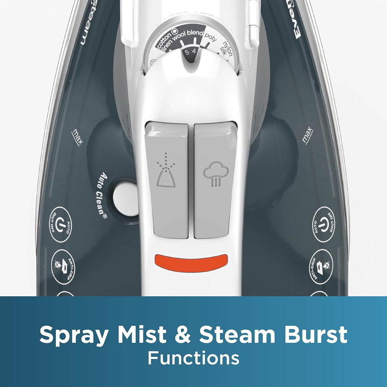 Black and Gray 1200 Watt Aluminum Steam Iron with Cord Reel