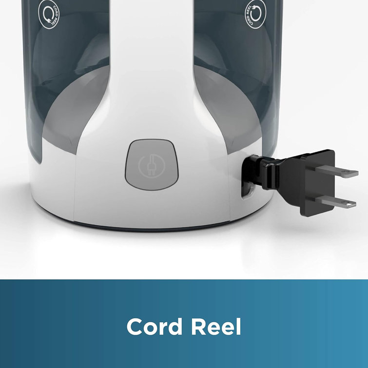 Black and Gray 1200 Watt Aluminum Steam Iron with Cord Reel