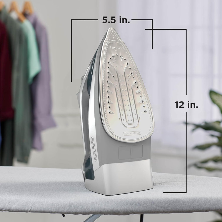 Black and Gray 1200 Watt Aluminum Steam Iron with Cord Reel