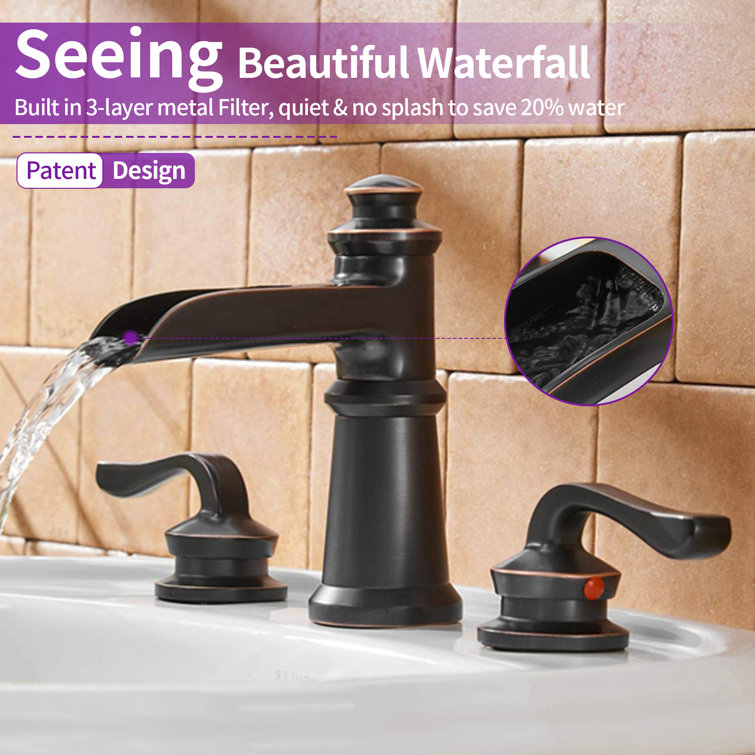 8-16 Inch 3 Holes 2 Handle Widespread Bathroom Sink Faucet