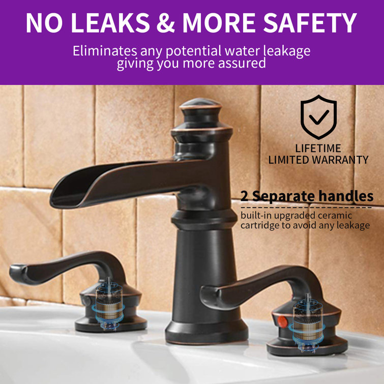 8-16 Inch 3 Holes 2 Handle Widespread Bathroom Sink Faucet