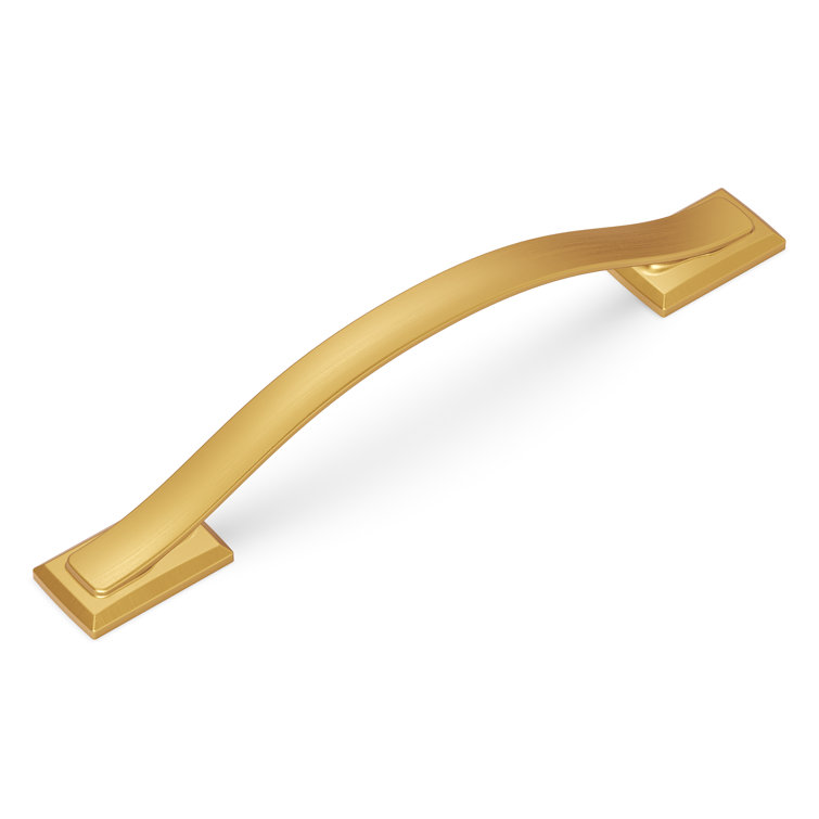 Brushed Golden Brass Kitchen Cabinet Bar Pulls, 5-1/16" 10-Pack