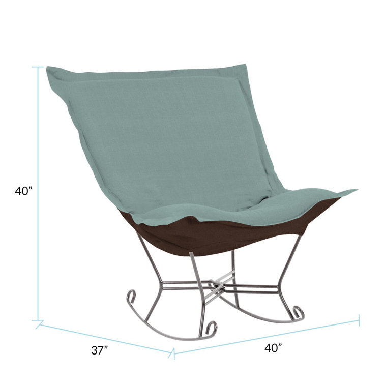 Sterling Breeze Light Blue and Brown Polyester Rocking Chair