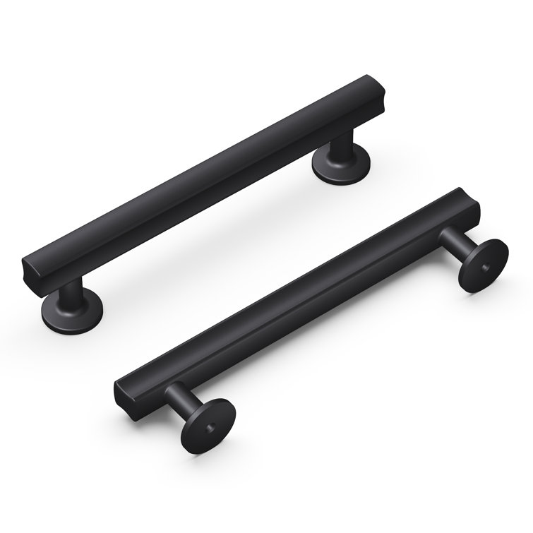 Matte Black Solid Core Kitchen Cabinet Bar Handles, 5-1/16"