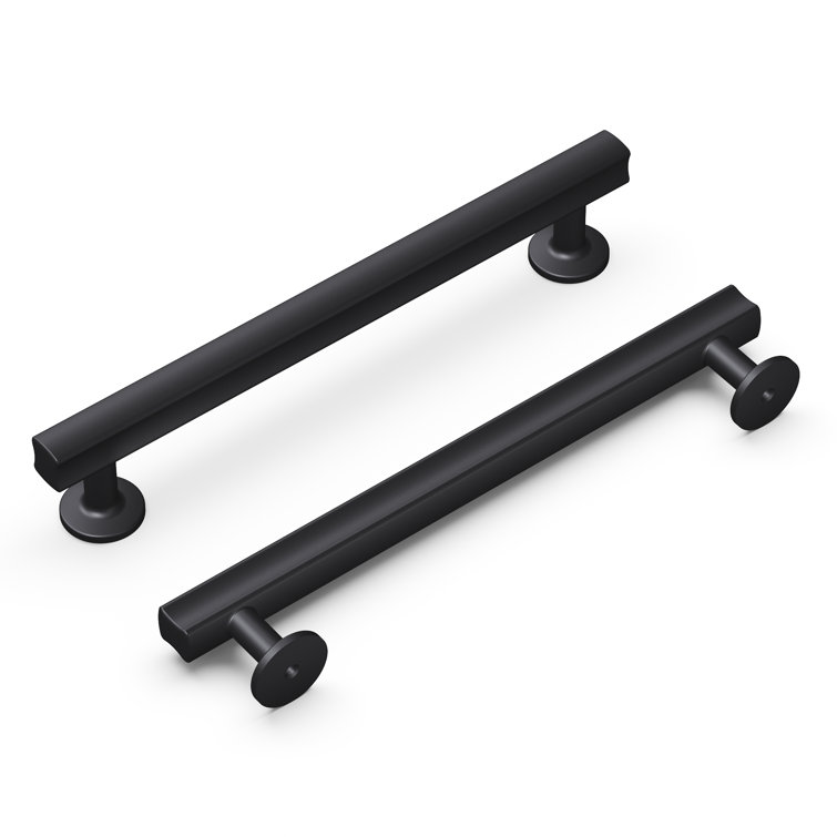Matte Black Solid Core Kitchen Cabinet Pull, 6-5/16 Inch