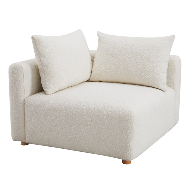 Cream Boucle Modular Corner Armchair