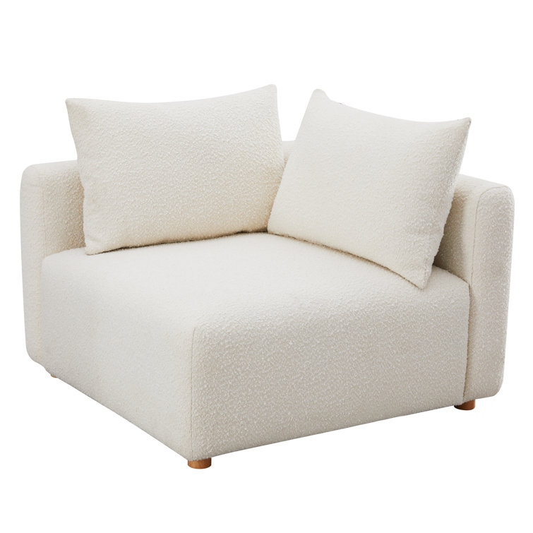 Cream Boucle Modular Corner Armchair
