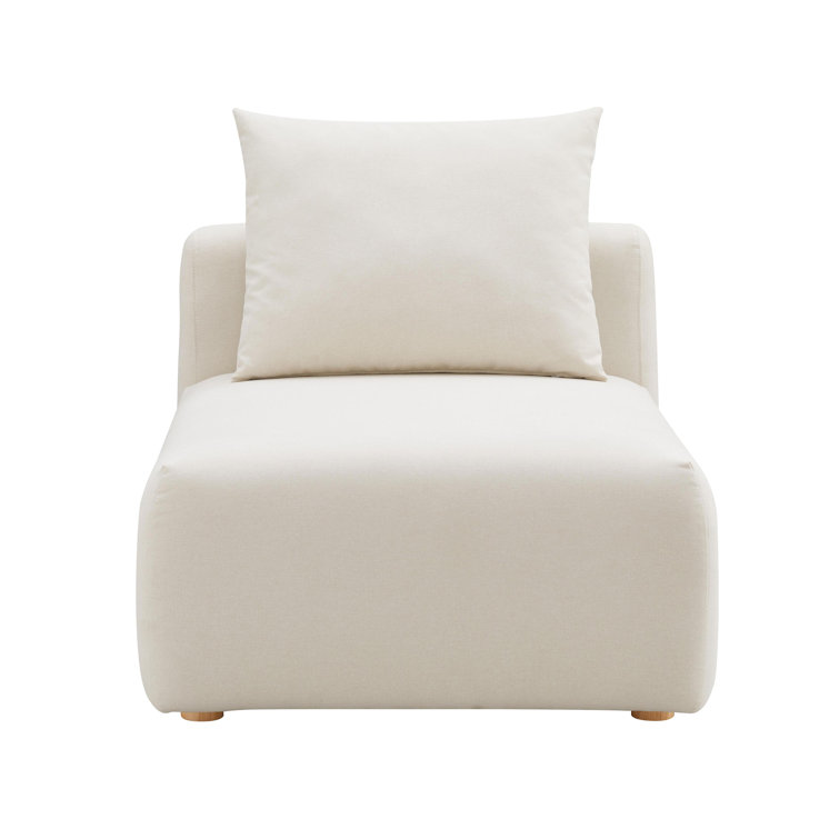 Cream Linen Modular Armless Slipper Chair