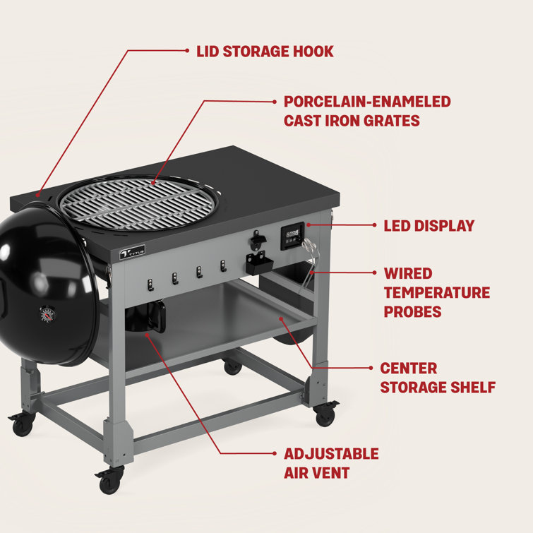 Anaheim Black Porcelain Enameled Steel Charcoal Kettle Grill