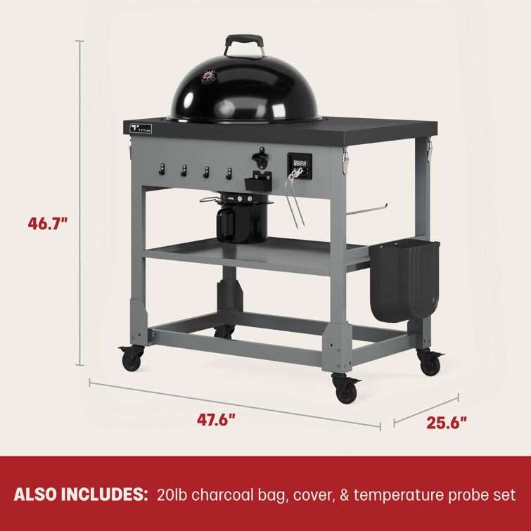 Anaheim Black Porcelain Enameled Steel Charcoal Kettle Grill