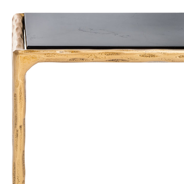 Evelynn Aristocratic Airy Glamour 48'' Brass & White Marble Console Table