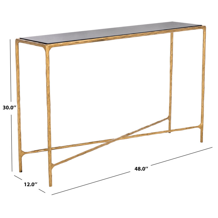 Evelynn Aristocratic Airy Glamour 48'' Brass & White Marble Console Table