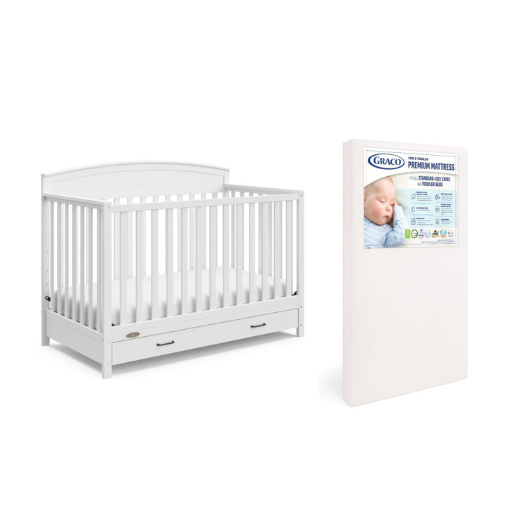 White Pine 5-in-1 Convertible Crib with Drawer