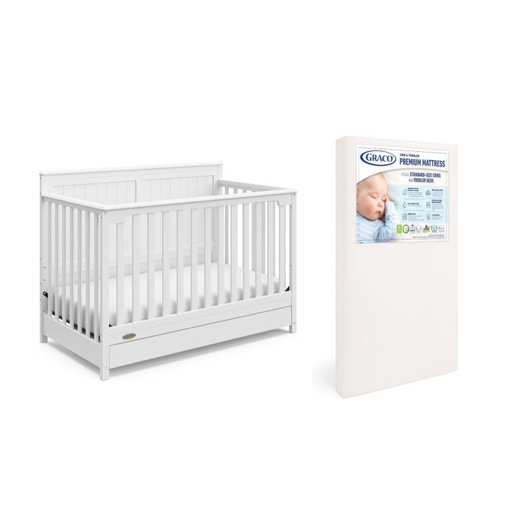 White 5-in-1 Convertible Crib with Storage Drawer