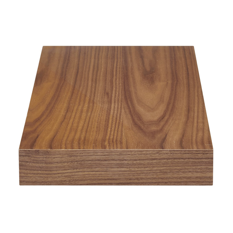 Walnut Wood Rectangular Floating Wall Shelf