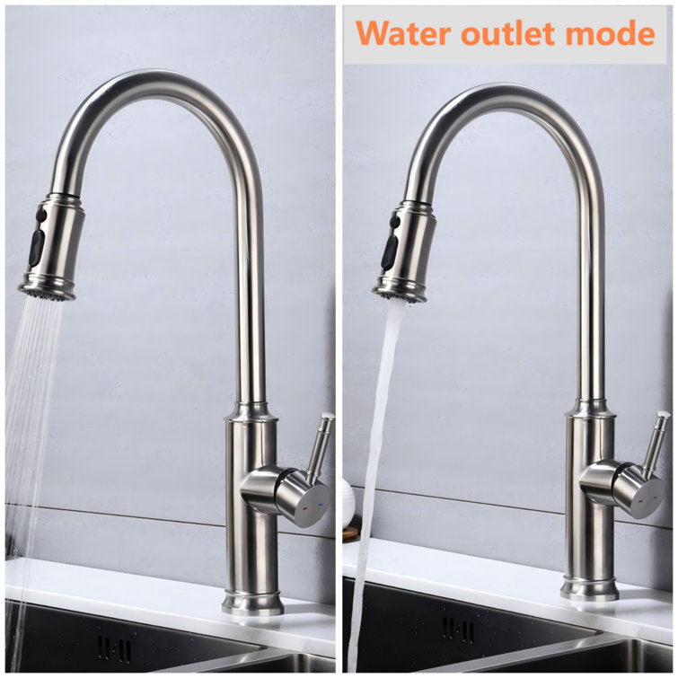 Brushed Nickel Single Handle Pull Down Kitchen Faucet