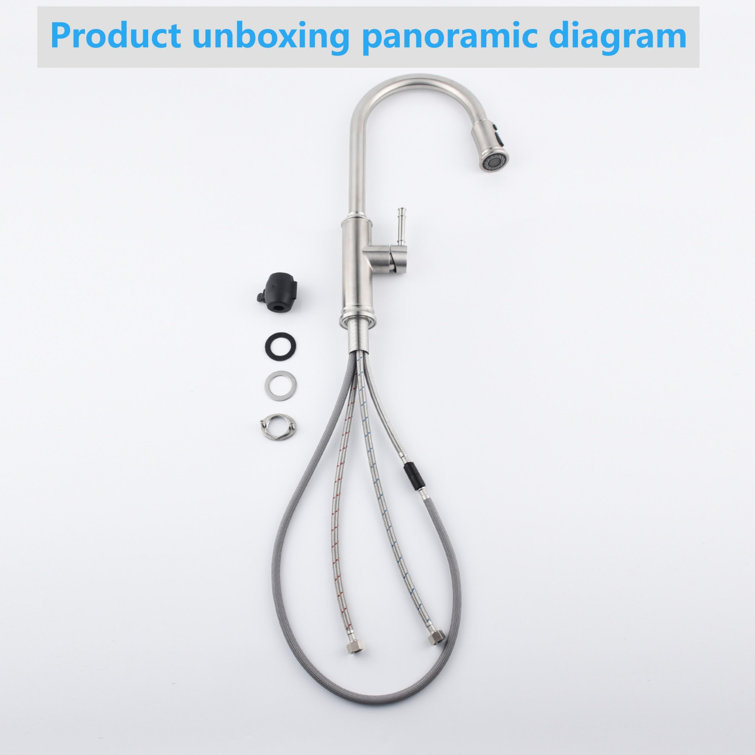 Brushed Nickel Single Handle Pull Down Kitchen Faucet