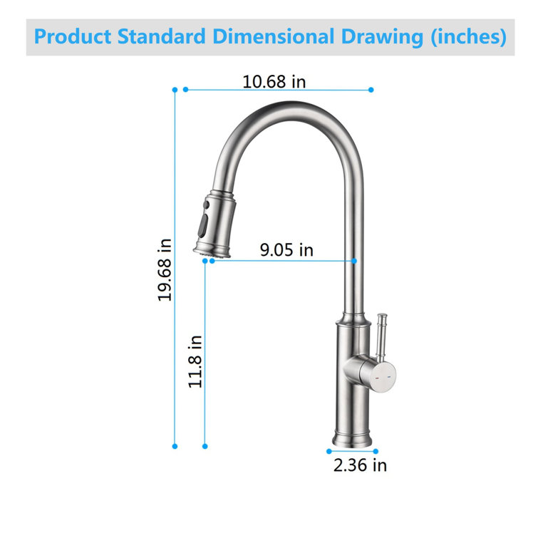 Brushed Nickel Single Handle Pull Down Kitchen Faucet