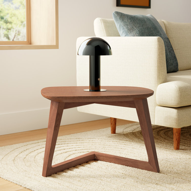 Mid-Century Modern Oval Walnut End Table