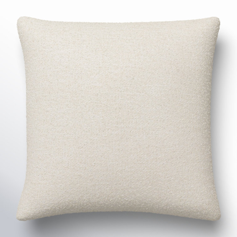 Ivory Square Polyester Throw Pillow, 18" x 18"