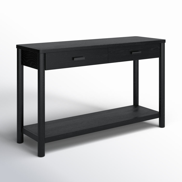 Jaylessa Black Wood and Metal Console Table with Storage