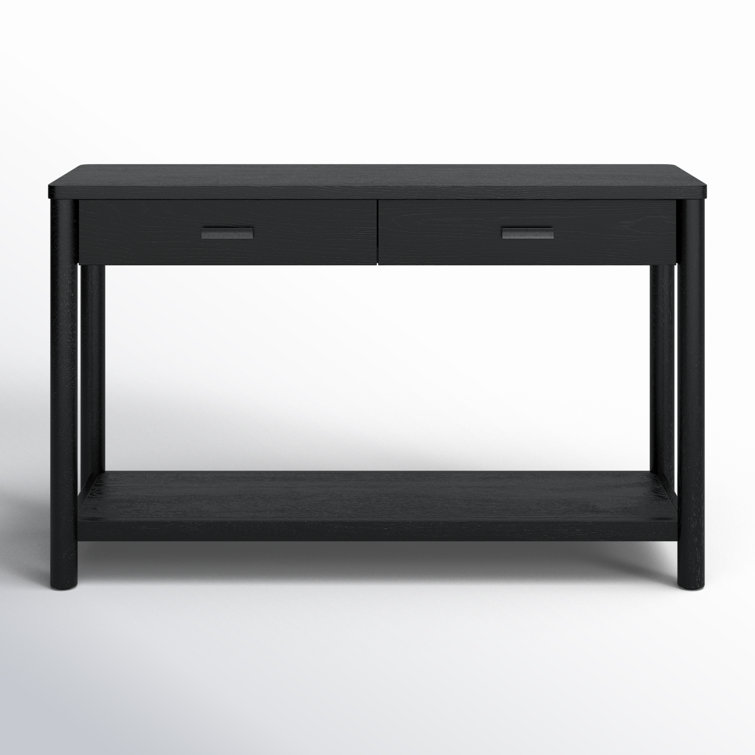 Jaylessa Black Wood and Metal Console Table with Storage