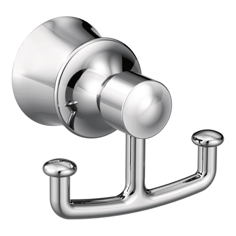 Chrome Double Hook Modern Wall Mount Robe Hook