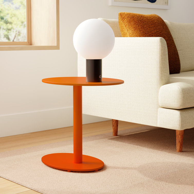 Bright Orange Aluminum Oval C-Table