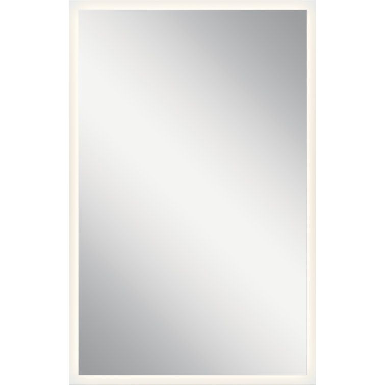 Elegance Silver Rectangular LED Bathroom Mirror with Frosted Edge