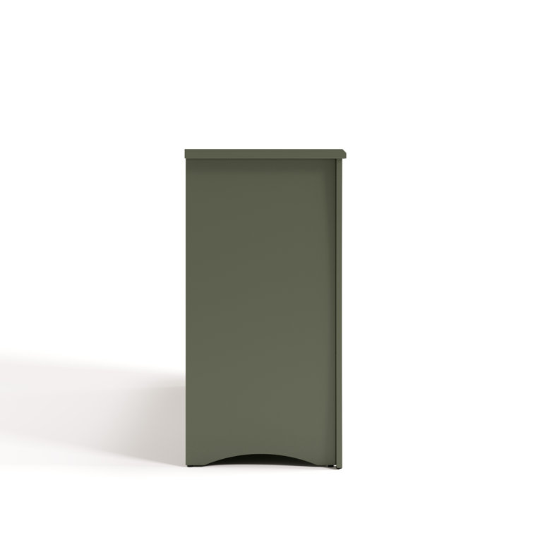 Olive Green Double Nursery Dresser with Silver Hardware