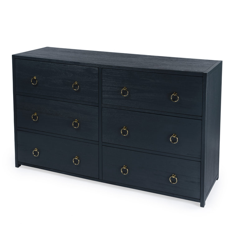 Elin Glam Navy Double Dresser with Dovetail Drawers