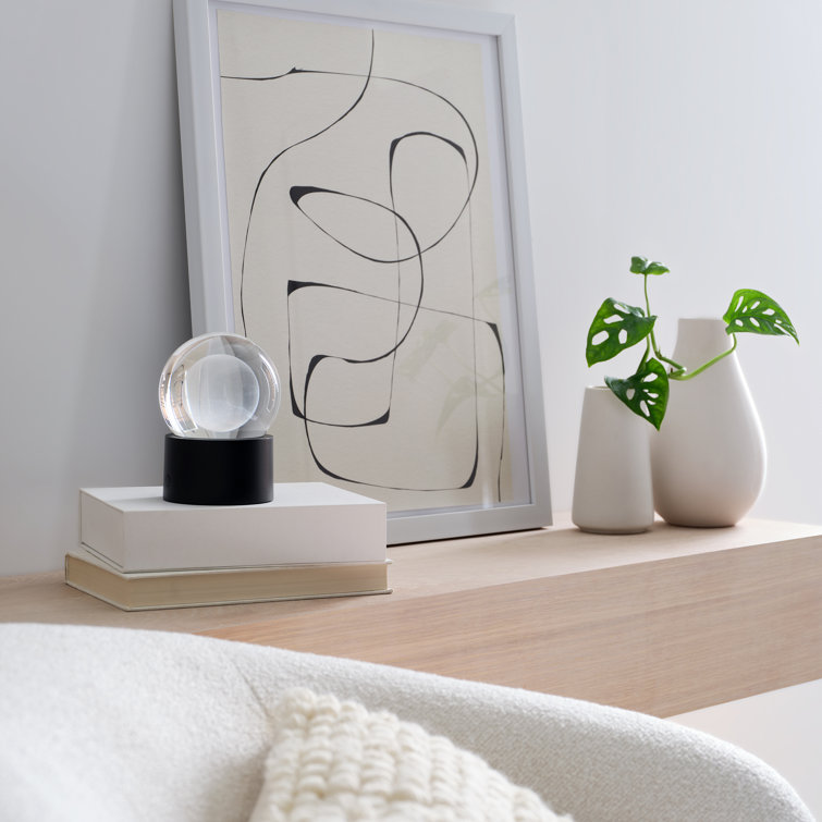 Mina Black Crystal Sphere Rechargeable Table Lamp