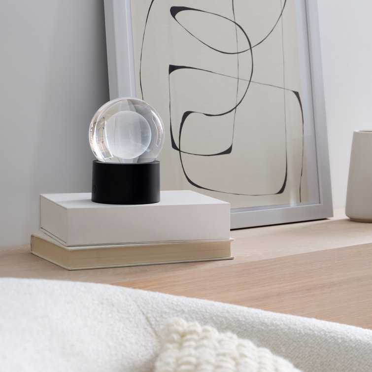 Mina Black Crystal Sphere Rechargeable Table Lamp