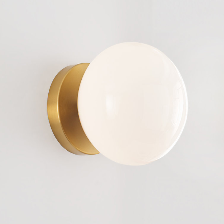Vibi Brass and Glass Globe Dimmable Wall Sconce