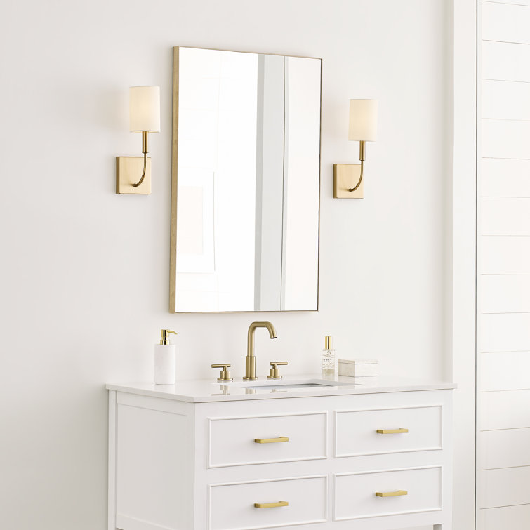 Greenwich Satin Brass Dimmable Cylinder Wall Sconce with Linen Shade