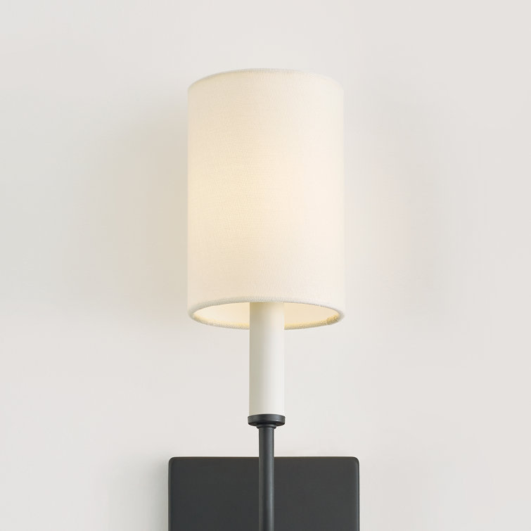 Midnight Black and White Linen Wall Sconce