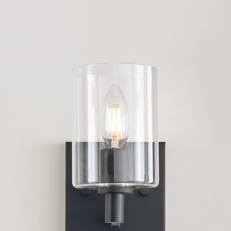 Fullton Midnight Black Cylinder Bath Sconce, 7.75 in