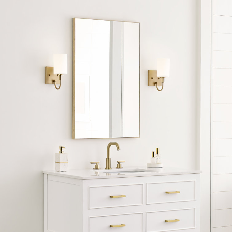 Satin Brass Oak Moore Dimmable 1-Light Bath Sconce