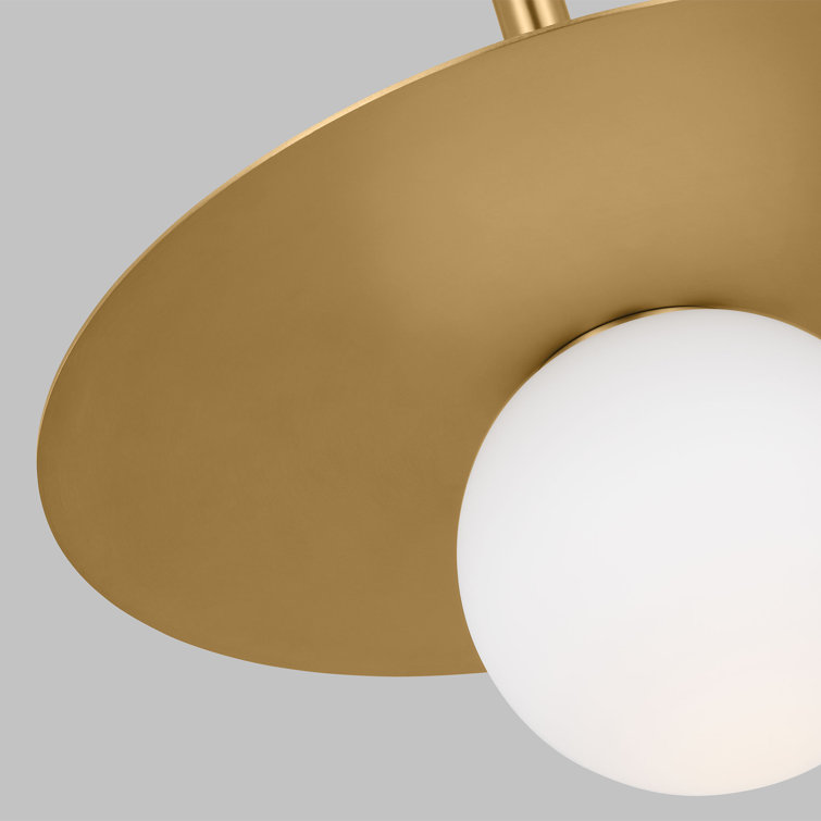 Burnished Brass and Glass Globe LED Pendant Light