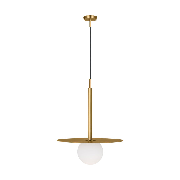 Burnished Brass and Glass Globe LED Pendant Light