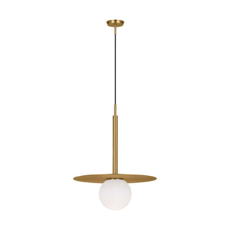 Burnished Brass and Glass Globe LED Pendant Light