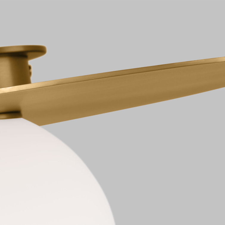 Burnished Brass Globe Flush Mount with Milk White Glass Shade