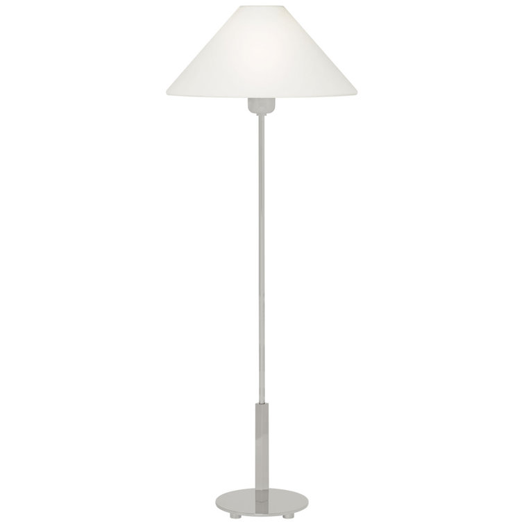 Edison Polished Nickel Outdoor Table Lamp with Linen Shade