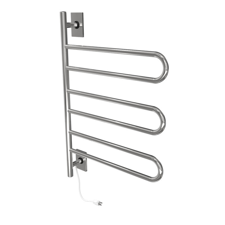 Polished Stainless Steel Wall Mounted Swivel Towel Warmer