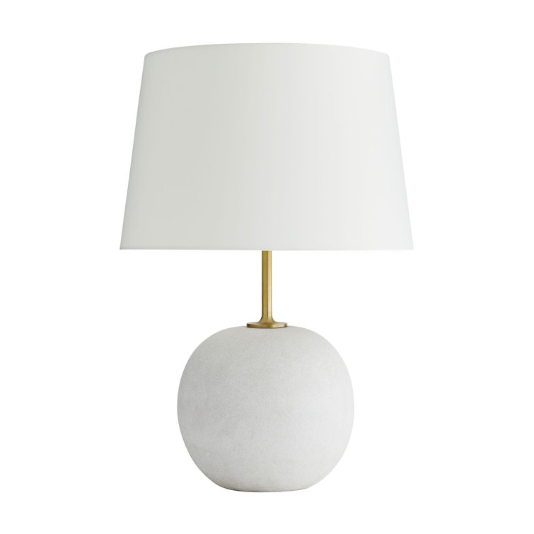Colton Antique Brass Table Lamp with Ivory Drum Shade