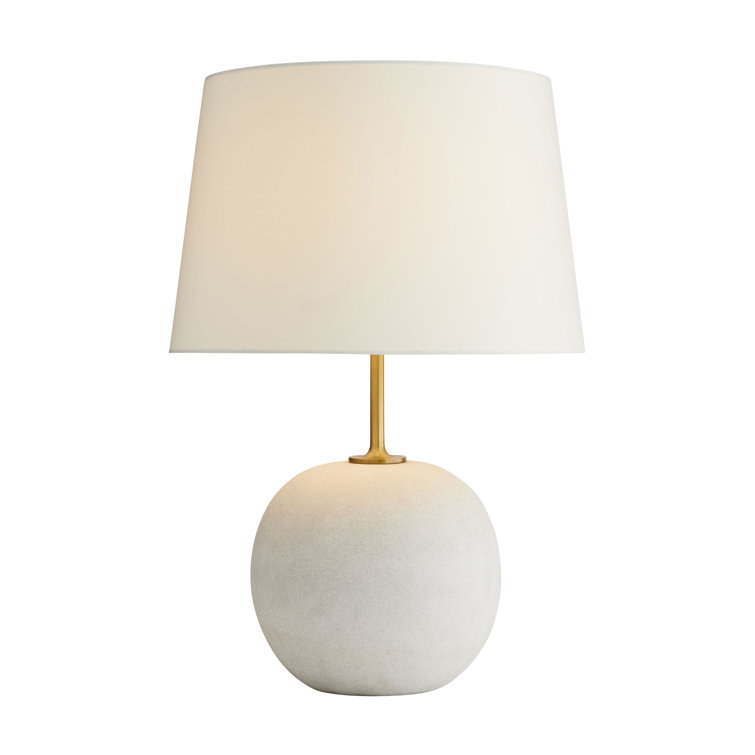 Colton Antique Brass Table Lamp with Ivory Drum Shade