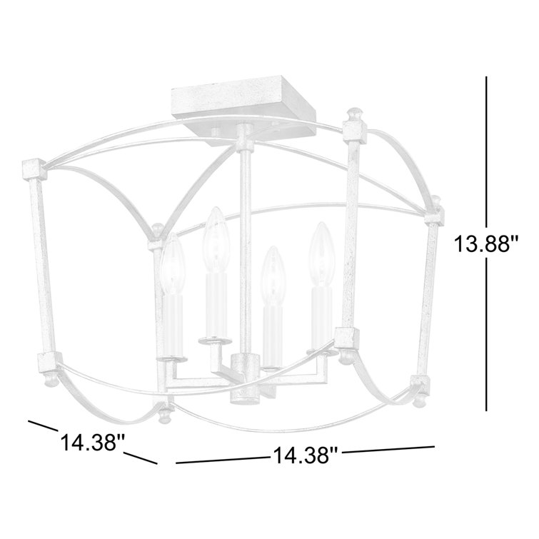 Thayer Smith Steel 4-Light Modern Semi-Flush Mount